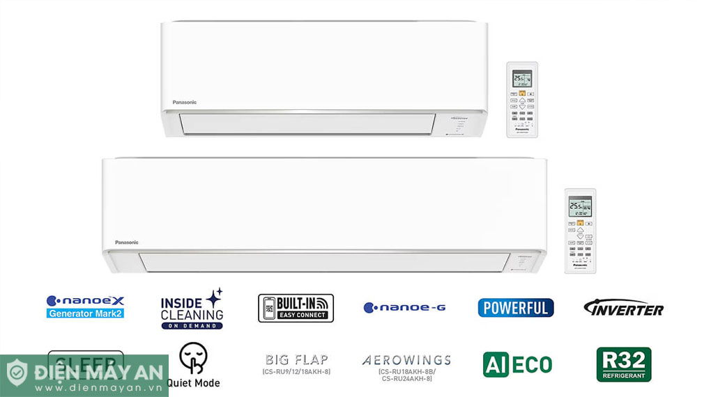 Điều Hòa Panasonic 1 Chiều Inverter 24000 BTU CU/CS-RU24CKH-8D